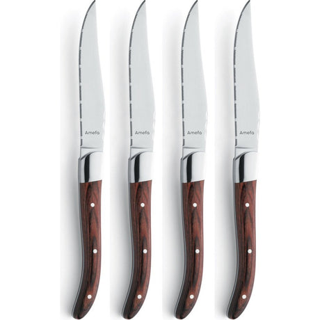 Cuchillos para carne Amefa Royal Steak 4 piezas granate marrón