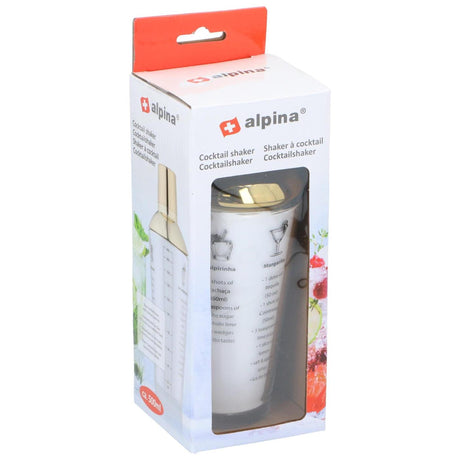 Coctelera Alpina vaso con tapa de acero inoxidable 480ml