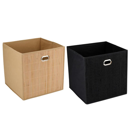 Caja de almacenamiento Alpina de bambú 31x31x31cm
