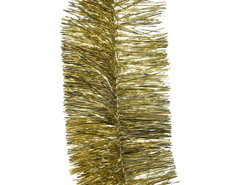 Decoris Guirnalda de árbol de Navidad oropel brillante 7,5 cm x 270 cm dorado