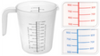 Vaso medidor 1l plástico 3surtidos | 3 piezas