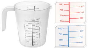 Vaso medidor 1l plástico 3surtidos | 3 piezas
