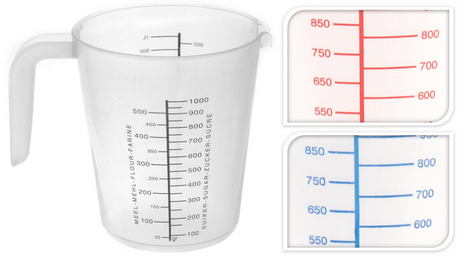 Vaso medidor 1l plástico 3surtidos | 3 piezas