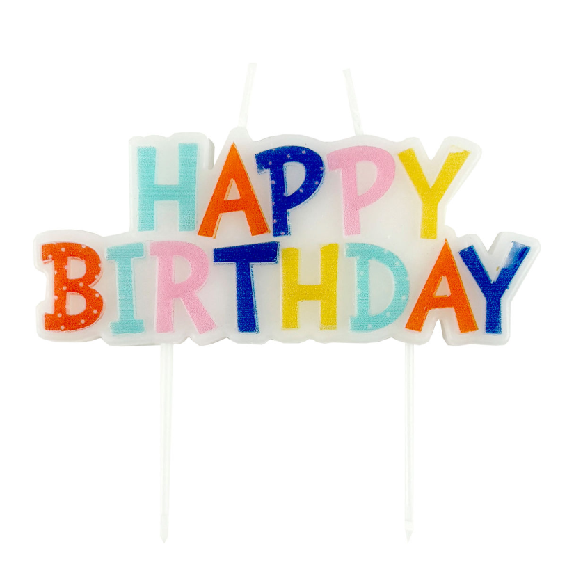 Taartkaars feest 7cm - happy birthday