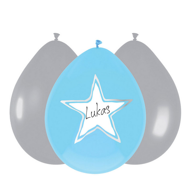 Globos Haza de Barbablanca bebé niño, 6ud.