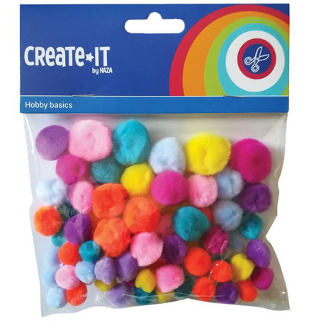 Create-it pompones mezcla brillante 75 piezas