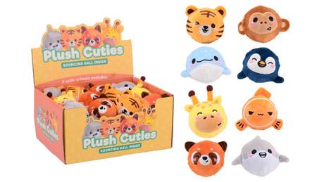 Pelota saltarina de animales de peluche Johntoy