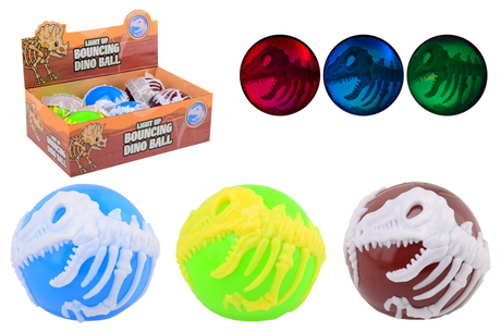 Johntoy pelota saltarina dino luminosa, 8 cm