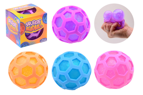 Bola hexagonal para apretar con purpurina Johntoy