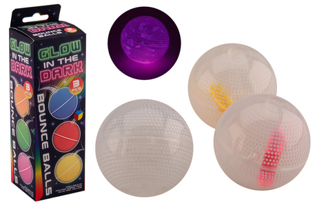 Johntoy pelotas saltarinas que brillan en la oscuridad - 3 piezas.