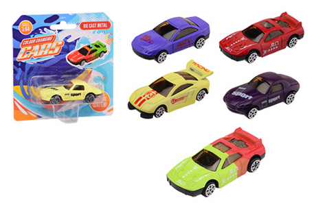 Johntoy coche de carreras fundido a presión que cambia de color