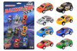Johntoy action racing 8 pull back auto´s op kaart