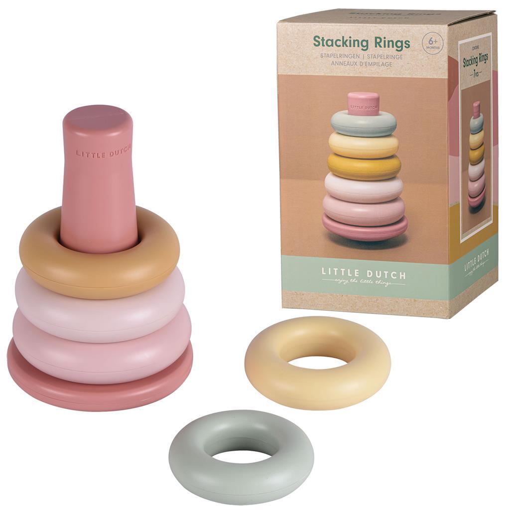 Rubo toys little dutch anillos apilables rosa