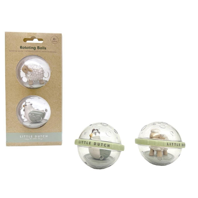 Pequeñas bolas giratorias de la pequeña granja holandesa.
