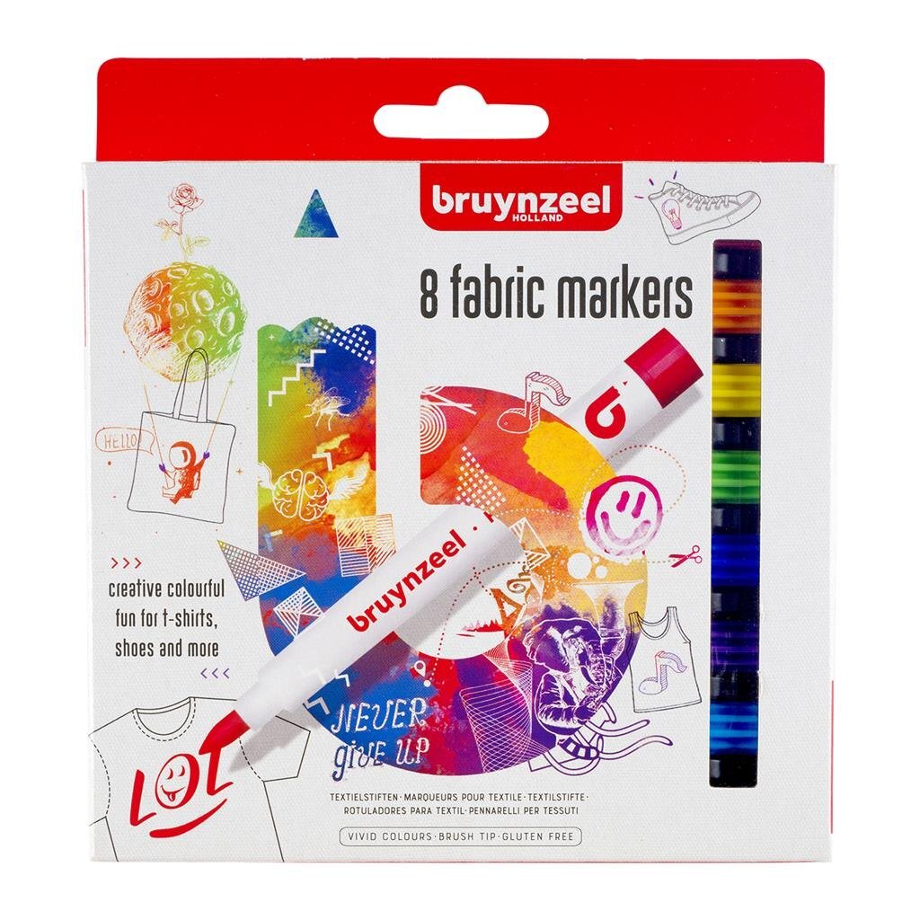 Rotuladores textiles Bruynzeel 8 piezas