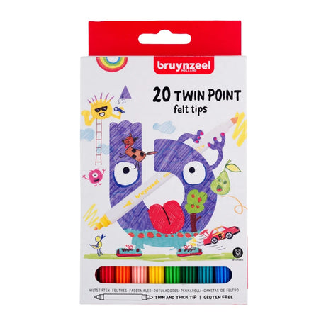 Rotuladores Bruynzeel - punta doble - punta fina y gruesa - 20 uds.