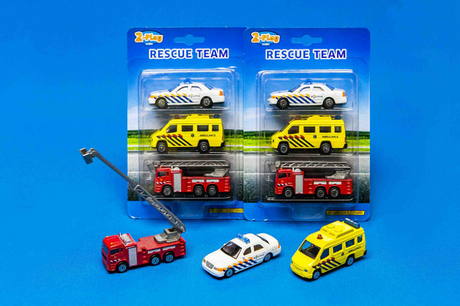 Coches de servicio de emergencia 2 juegos 8 cm blanco amarillo rojo 3 piezas