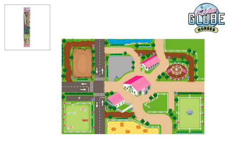 Alfombra de juegos para niños con forma de globo, escuela de equitación xxl