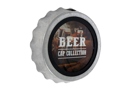 No brand decoración de pared colección de tapas de cerveza metal 24x24x5 cm | 2 piezas