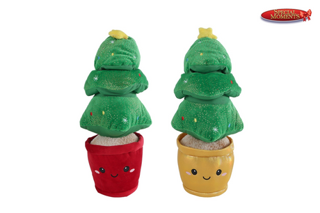 Árbol de Navidad de peluche con planta "Llévame a casa momentos especiales" - 30 cm