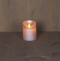 Led kaars rustiek incl. timer - 7.50x10.00cm - zilver