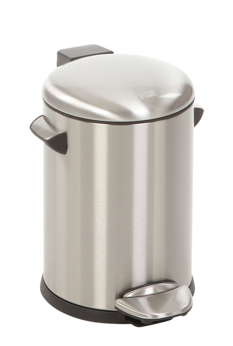 Eko - cubo de basura con pedal belle deluxe de 3 litros - plástico de acero inoxidable - acero inoxidable mate - cubo de basura