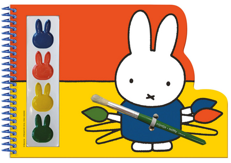 Libro de manualidades Bambolino Miffy para dibujar y pintar, incl. pincel y 4 colores de pintura - niño pequeño - libro de vacaciones - a partir de 3 años - juguetes