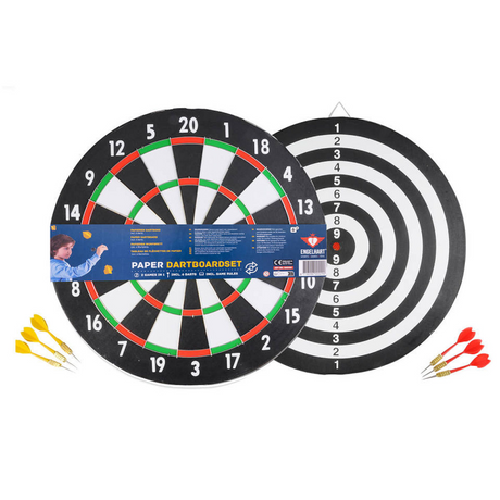Papel para diana Longfield diámetro 43 cm, espesor 1 cm con 6 dardos