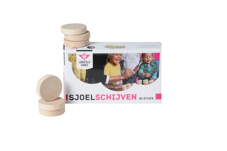 Juego de discos de tejo Longfield, madera de abedul, grande - juego de 30 discos torneados huecos ø 52 mm - para juego de tejo, competiciones recreativas -