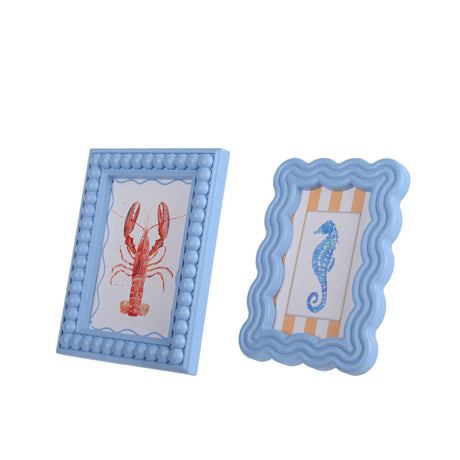 Decoris marco de fotos azul madera 2x14x19cm 2 surtidos