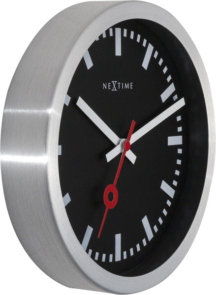 Estación Nexttime – reloj de pared – 19 cm – aluminio – negro
