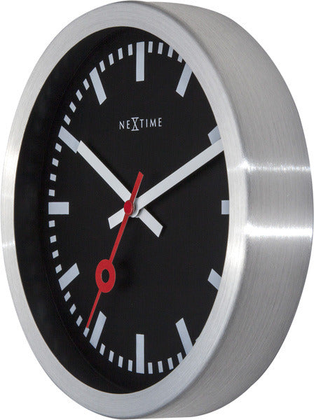 Estación Nexttime – reloj de pared – 19 cm – aluminio – negro