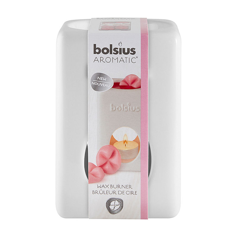Quemador de cera aromática Bolsius cuadrado blanco