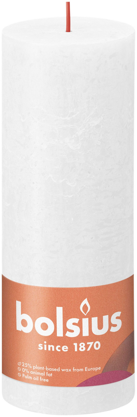 Vela pilar rústica colección Shine Bolsius 190 68 blanco nublado - blanco nublado
