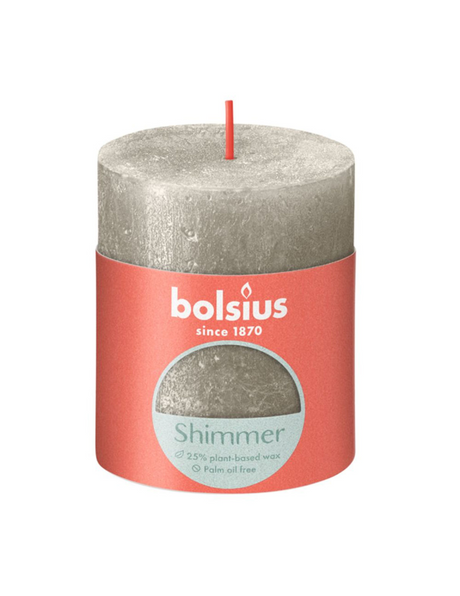 Vela pilar rústica Bolsius 80 68 champagne shimmer