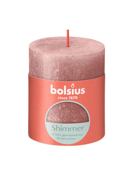 Vela pilar rústica Bolsius 80 68 rosa