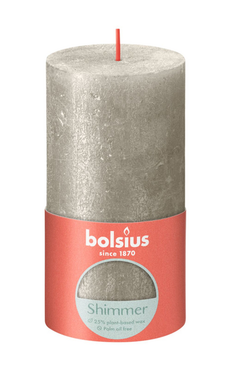 Vela rústica Bolsius 130 68 champagne