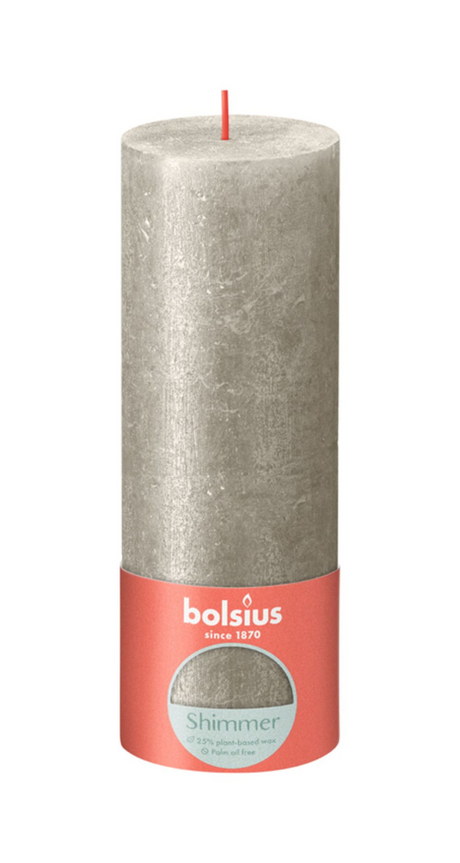 Vela rústica Bolsius 190 68 champagne