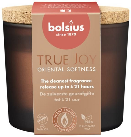 Vaso perfumado Bolsius + tapa 66 83 suavidad oriental