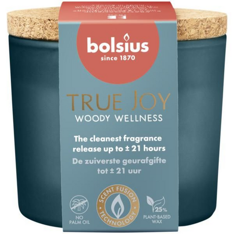 Bolsius vaso perfumado + tapa 66 83 woody wellness