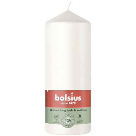 Vela pilar Bolsius 120 58 blanco nube