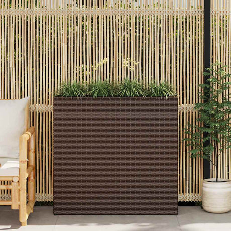 Plantador Vidaxl criado con 4 macetas Poly Rattan Brown