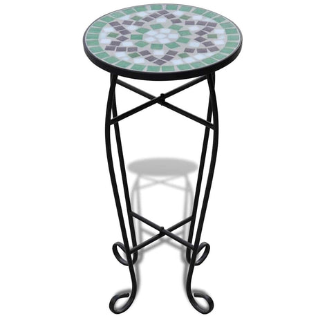 Vidaxl Table de abeja mosaico verde y blanco