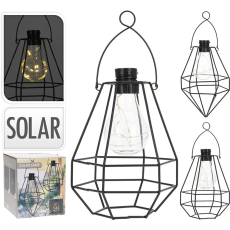 Linterna de alambre LED con bombilla solar básica, color negro, surtido