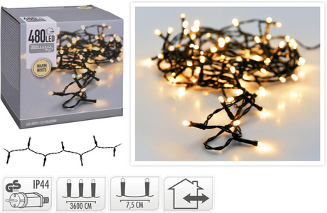 S.i.a. Luces navideñas 36m 480 luces LED IP44