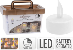 Candelita LED 24 piezas con temporizador | 2 piezas