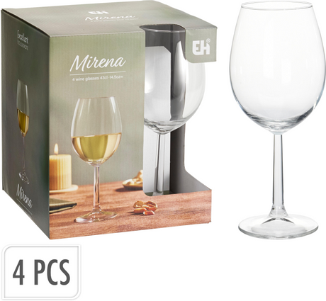 Excelente menaje para el hogar copa de vino 43 cl juego de 4 piezas