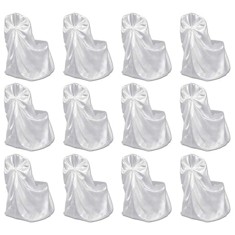 VidaXL funda para silla de boda 12 piezas blanco