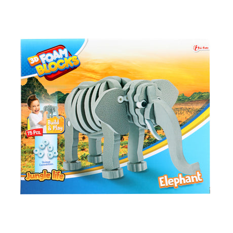 Toi-toys Puzzle 3D elefante junior 31,5 cm espuma gris 75 piezas