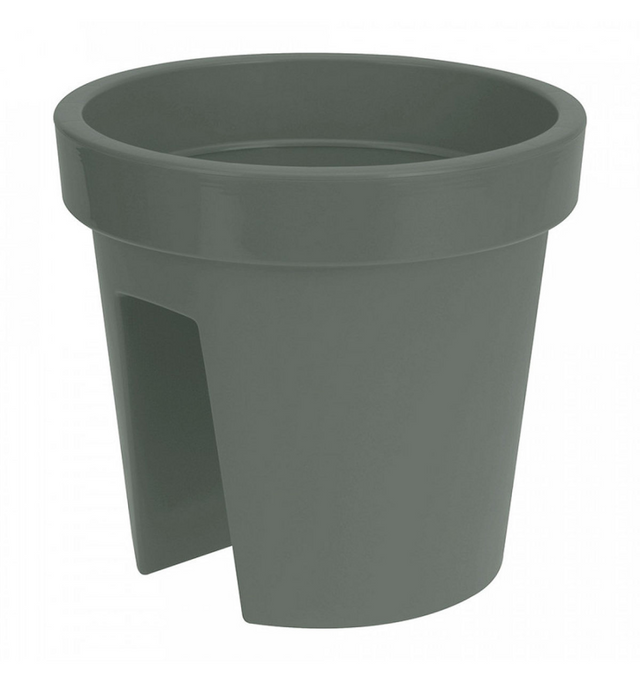 Jardinera de balcón básica redonda 28 cm verde